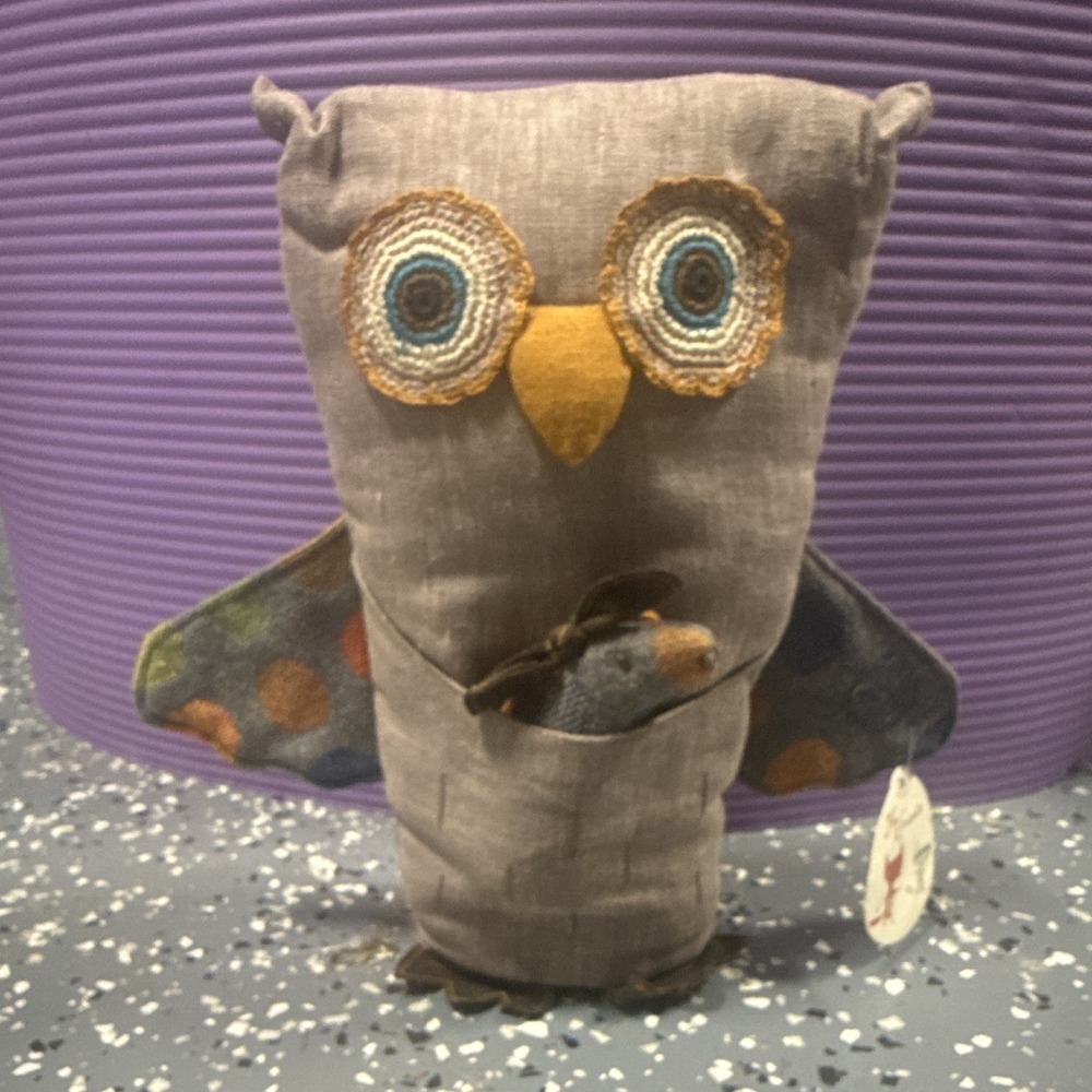 Sigikid Fox & Friends Gray Owl Stuffed Animal Plush Small w/ Tags 2008 MPN 39633